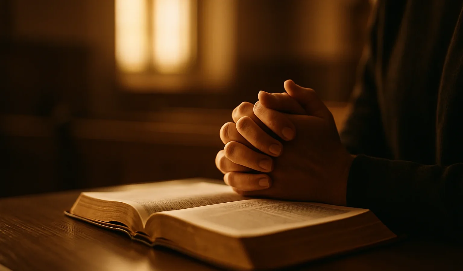 Quiet prayer beside an open Bible for the Prayer That Makes Room for God sermon at Salt Life Revival Church.
