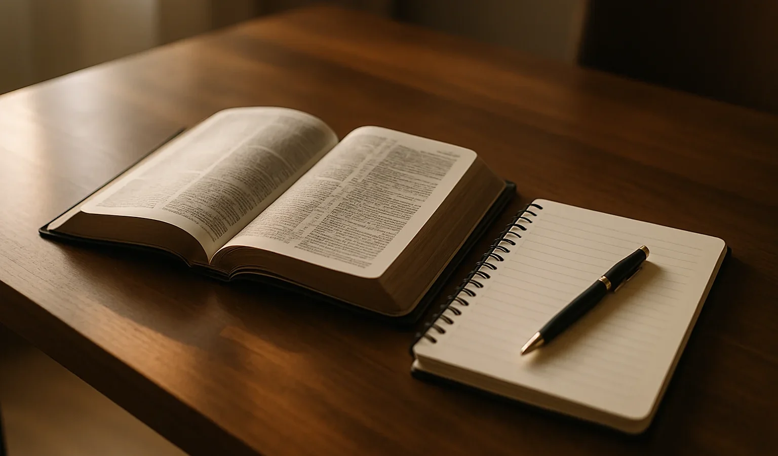 Open Bible and notebook for the Faith That Responds Today sermon at Salt Life Revival Church.